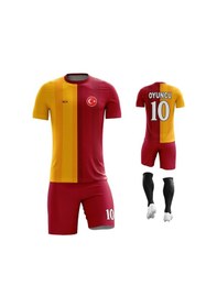 Resim Acr Giyim Kişiye Özel Futbol Forması - Dizayn : Sarı - Kırmızı Çok Renkli 