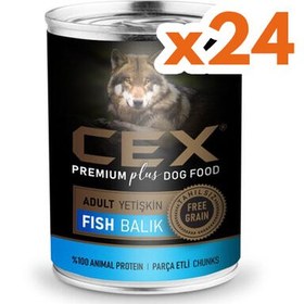 Resim Cex Parça Etli Tahılsız Balıklı Köpek Konservesi 415 Gr x 24 Adet 