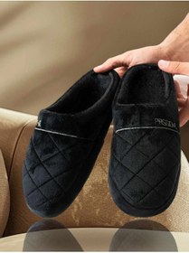 Resim Behtah Kundura Nakışlı Kadife Erkek Önü Kapalı Kışlık Terlik Günlük Ev İçi Terlik Çeyiz Bohça 