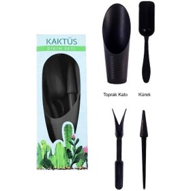Resim 4 Parça Mini Kaktüs Dikim Seti - Kaktüs Dikim Seti Antrasit Renk 4 