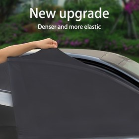 Resim Kalınlaştırılmış Yüksek Elastikiyetli Araba Mesh Perde - Ayarlanabilir UV Dirençli Güneşlik ve Isı Yalıtımı, Yan Pencereler İçin, Siyah, Araç Güneş Koruma, Isı Yalıtımı Perdesi, Modern Araç Aksesuarı, Dayanıklı Araç Aksesuarı 