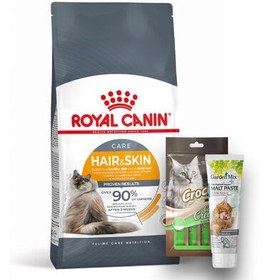 Resim Royal Canin Hair Skin Hassas Tüylü Kedi Maması 10 Kg + Crocus Cream 4x15 Gr + Garden Mix Paste 