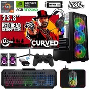 Resim Xaser XSR1142 R7-5700X 32 GB 2 TB M.2 NVMe SSD 8 GB RTX5060 23.8" Free Dos Masaüstü Oyuncu Bilgisayarı 