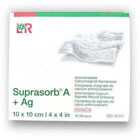 Resim Suprasorb A + Ag Kalsiyum Aljinatlı Ve Gümüşlü Yara Örtüsü 10 X 10 Cm - 10 Adet 