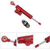 Resim Jokmae Motosiklet Evrensel Direksiyon Stabilizatörü: Titanyum Kaplamalı Alüminyum Titreşim Sönümleyici - Yön Dengeleyici Kırmızı 