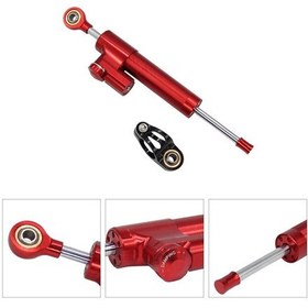 Resim Jokmae Motosiklet Evrensel Direksiyon Stabilizatörü: Titanyum Kaplamalı Alüminyum Titreşim Sönümleyici - Yön Dengeleyici Kırmızı 