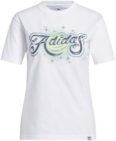 Resim adidas W Airbrush T Kadın Günlük Tişört JM1798 Beyaz 
