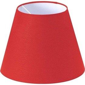 Resim Kırmızı Lambader Başlığı Çap 35 Cm Konik Kumaş Lb817 