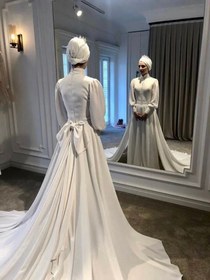 Resim Haute Couture Özel Dikim Tesettür Gelinlik - Fildişi Beyaz / 46 