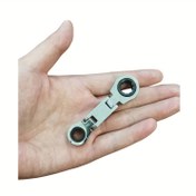 Resim Kompakt Çift Ayarlanabilir Başlıklı Cırcır Anahtarı, 72 Dişli Hızlı Bırakma Torx Anahtarı, Dayanıklı Krom Vanadyum Çelik - Pratik Tamirler & Bakım için Mükemmel, Hızlı Tamirler|Kompakt Anahtar|Yüksek Kaliteli Çelik 