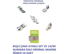 Resim Çeşitli Dikiş Makinesi Çalışma Seti, Ayaklar ve Tutucular, Kıvırma, Çıma, Sürfile, Büzgü 