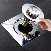 Resim 2 adet Ayak Pedli Mekanizmli Paslanmaz Çelik Banyo Zemin Drenaj Kapakları - Kokuya Karşı, Tıkanmaya Karşı, Hızlı Drenaj, Temizlemesi Kolay, Dayanıklı Metal Tasarım, Modern Banyolar İçin, Banyo Drenaj Kapakları, Şık Metalik Bitiş, Pürüzsüz Yüzey Bitişi 