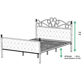 Resim Mobilya Dükkanım Pedesa Metal Karyola 180x200 ARM065 Pembe 