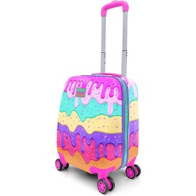 Resim Coral High Kids Pembe Rengarenk Dondurma Desenli Çocuk Valizi 16703 