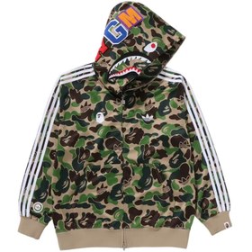 Resim adidas x BAPE Relaxed Fit Track Camo Shark Full Zip Hoodie Green 