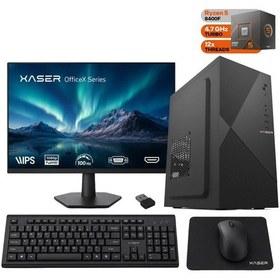 Resim Xaser OFFICEX150 Ryzen 5 8400F 16GB Ddr5 Ram 1tb M.2 SSD GT610 Ekran Kartı 23,8" Monitör Ofis Bilgisayarı 