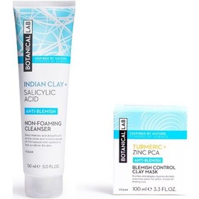 Resim Botanical Lab Hint Kili ve Salisilik Asit Köpürmeyen Yüz Yıkama Jeli 150 ML + Zerdeçal Leke Kontrolü Kil Maskesi 100 ML 