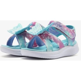 Resim Skechers Jumpsters Sandal - Butterfly Brites Küçük Kız Çocuk Mavi/Multi Işıklı Sandalet 303109N Aqmt 