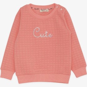 Resim Breeze Kız Çocuk Sweatshirt Pullu Yazı Baskılı 1.5-5 Yaş, Somon 