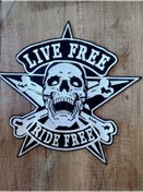 Resim Özden Nakış LIVE FREE ,RIDE FREE Motorcu sırt patch 
