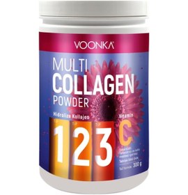 Resim Voonka Multi Collagen Powder Hidrolize Kollajen Tip 1 2 3 Vitamin C 300 G 