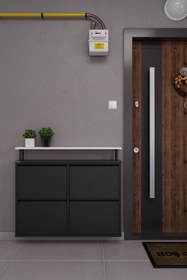 Resim Ceha Tablalı 4'lü Metal Ayakkabılık - Siyah 