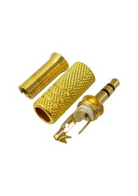 Resim 3.5 Mm Stereo Erkek Jak Metal Gold Altın Sarı 