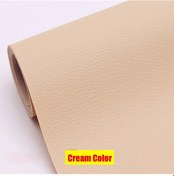 Resim Kendinden Yapışkanlı Deri Yama Kanepe Tamir Yenileme Deri Etiket Mobilya Masa Cream 20x30cm 
