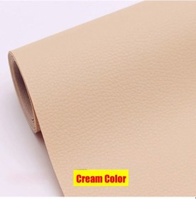 Resim Kendinden Yapışkanlı Deri Yama Kanepe Tamir Yenileme Deri Etiket Mobilya Masa Cream 20x30cm 