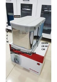 Resim Çöp Kovası Paslanmaz Çelik Raylı S 2574 Kısa Boylu Antrasit - Gri 