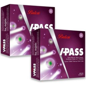 Resim Balen V-Pass Takviye Edici Gıda 1000 MG 30 Tablet x 2 Adet 