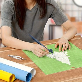Resim 360° Dönen Paslanmaz Çelik Bıçak ve Üçgen Cetvel ile Ergonomik El Sanatları Kesme Aracı Kiti - Hassas Kağıt, Vinil ve Şablon İşleri için İdeal, Geri Çekilemeyen ABS Sap, Vinil El Yapımı, DIY Proje için El Sanatları Bıçakları 