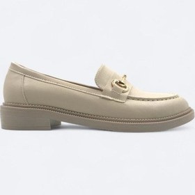 Resim Mirth Bej Kadın Loafer Toka Detaylı Mat Suni Deri Makosen Günlük Ayakkabı Bej 