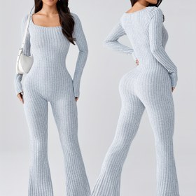 Resim 1 adet Kadın Uzun Jumpsuit, Sonbahar/Kış Polar Astarlı Yumuşak ve Rahat Yoga Flare Pantolon, Yoga, Günlük Giyim ve Ev Kullanımı için Basit ve Çok Yönlü 