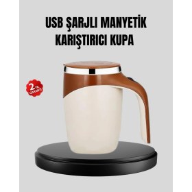 Resim Rivera Tech Rvrthc USB Şarjlı Manyetik Karıştırıcı Kupa Otomatik Karıştırma Paslanmaz Çelik 