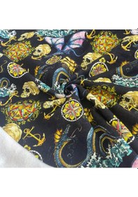 Resim 3 İplik Baskılı Kumaş Ejderha Çok Renkli 