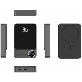 Resim Vkemall Gri Metal Ultra İnce 10000mah Magsafe Manyetik Powerbank - Pd20w Çift Yönlü Hızlı Şarj, Akıllı Led Ekranlı Taşınabilir Şarj Cihazı 