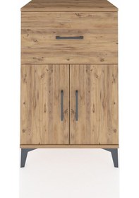 Resim Hyperion Komodin Tek Raflı Tek Çekmeceli 2 Kapaklı 60x44x96 Ç... Çam 