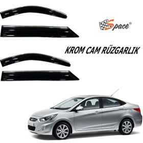 Resim Krom Cam Rüzgarlığı 1.Mm Hyundai Accent Blue 2012- 4 Lü \u002F Caru440 