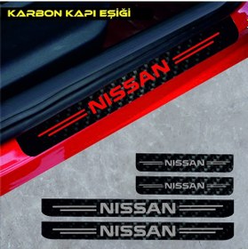 Resim Nissan Skystar İçin Özel Yeni Uyumlu Aksesuar Oto Kapı Eşiği Özel Yeni Sticker Karbon 4 Adet 