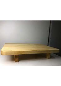 Resim Ahşap Ayaklı Kesme Tahtası Ve Sunumluk Çok Amaçlı Doğal Ahşap Dekoratif Tahta Ahşap 