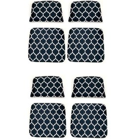 Resim Knsz minder seti 4 lü zng&mğr&uslu viona kumaş tel bar sandalyesi oturma ve sırt minderi set 