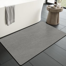 Resim 1 adet Banyo Paspası Süper Emici Kaymaz Kauçuk Tabanlı İnce Banyo Halıları Kapı Altına Uyan Duş Lavabo Küvet İçin Banyo Zemin Matı 