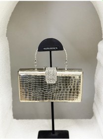 Resim 25y9906 Taş Tokalı Kasalı Abiye Çanta Kadın 22x11 Çok Renkli 