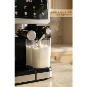 Resim Sinbo SCM-2994 Pro Espresso Kahve Makinesi 20 Bar Basınçlı 6 Içecek Hazırlama Buharlı Süt Köpürtücülü 