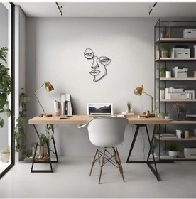 Resim Lazer Kesim Metal Duvar Dekoru Yarım Yüz Half Face Metal Duvar Tablosu Soyut 