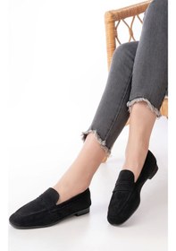 Resim 302 Siyah Süet Günlük Kadın Babet Çok Renkli 