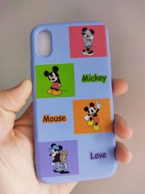 Resim İphone X İphone Xs Uyumlu Mickey Mouse Tasarım İçi Kadife Lansman Kılıf 