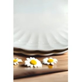 Resim Porselen Luz Form Pasta Takımı 6 Parça 21CM Beyaz BNLZF21DUS600 