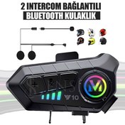 Resim EN SİGA 2 Intercom Bağlantılı Su Geçirmez Motosiklet Kask Bluetooth 5.3 300m Intercoom 2.000mah 